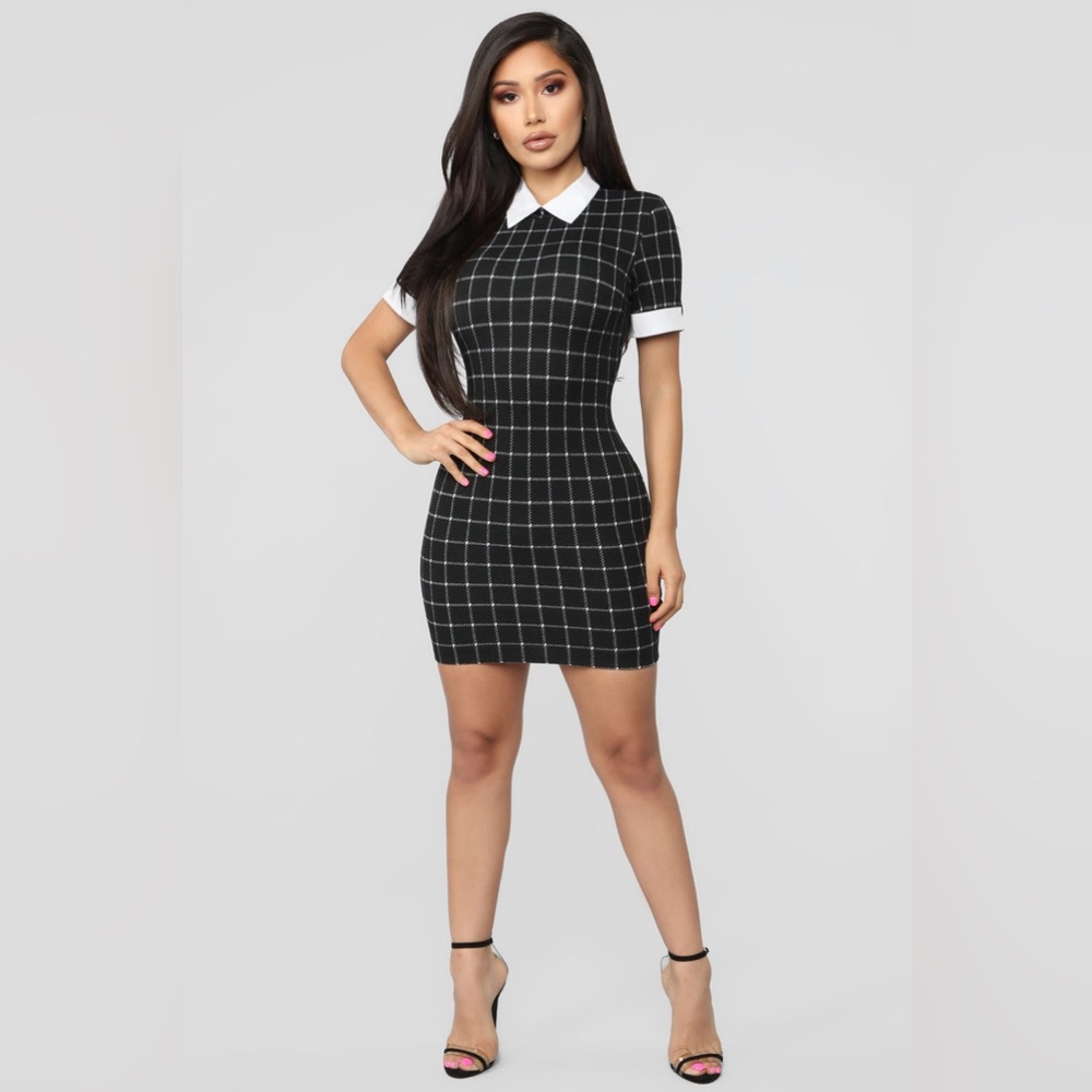 Any day of the week collared black dress